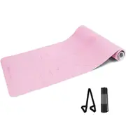 183x65cm Non-slip Yoga Mat, 6mm Thick TPE Yoga Mat, Exercise Mat, Gym Mat Pink Blue