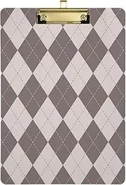 Argyle Buffalo Plaid Tartan Check Scotland Brown Beige hd clipboard Waterproof for Volleyball Coaches Size 9 x 12