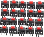 GARVALON Mini Torch Push Button Switches Set of 20 Red Head for Flashlight DIY Projects Safe Practical Pbt Nylon Metal Materials