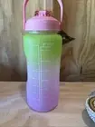 Large 64 OZ Motivational Water Bottle with Straw Time Flip Lid