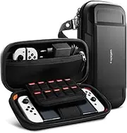 SPIGEN Rugged Armor Pro Pouch Case Designed for Nintendo Switch OLED (2021) / Nintendo Switch (2017) Travel Storage Controller and Games Card Carrying Case - Black