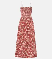 [Faithfull] Faithfull Geriba floral linen maxi dress AU 12 red