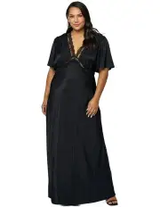 [Sunday in the City] Electric Guitars Maxi Dress in Black