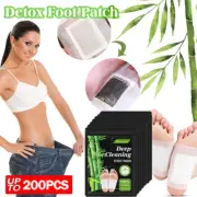 10-200Pcs Bamdoo Natural Cleansing Patches,Natural Deep Cleansing Foot Detox Pad