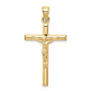 10k Yellow Gold Hollow Crucifix Pendant