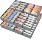 12 Pack Drawer Organizer for Clothes - Sock Bra Underwear Drawer Organizer, F...