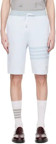Thom Browne 4-Bar Striped Drawstring Shorts 1,2,3,4,5 light blue