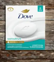 3.75 oz (8 Bars) - Dove Sensitive Skin Gentle Beauty Bar Soap, Unscented