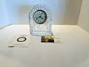 NWB Waterford Gold Faced Crystal Large Quartz Analogue Dome Clock