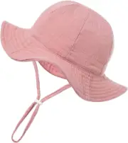 Baby Sun Hat Dusty Pink Toddler Girl Bucket Cap Beach Summer Fisherman UV Cover