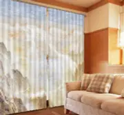 Fog Mountain Painting 3D Curtain Blockout Photo Printing Curtains Drape Fabric