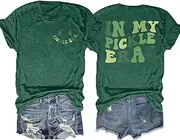 [ELDPS] Pickle T Shirt Women: in My Pickle Era Shirts Pickle Jar Tee Shirt Funny Cucumbers Graphic Short Sleeve Tops