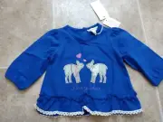 Pumpkin Patch Baby Girl's Open-work Trim Applique Shirt Hearts Deers NWT 6-12 m