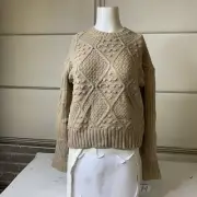 SPLENDID Leonie Bobble Sweater Women's Size Small Heather Camel