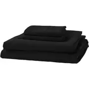 Black Microfibre Deep Pocket Bed Sheet Set
