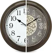 OCEST Luminous Garden Clocks Outdoor Waterproof, 15 inch Metal Large Night Light Up Glow in The Dark Wall Clock Silent Battery Operated, Outside Decor Clock for Pool Living Room Kitchen Gift