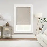 ECLIPSE Drew Noise Reducing Blackout Cordless Lined Window Roman Shade for Living Room, 33 in x 64 in, Linen