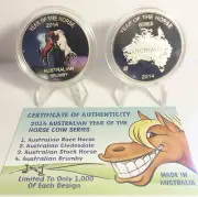 2014 Year Of The Horse "Aust Brumby" 1 Oz Coin C.O.A. LTD 1,000. (No Tin)
