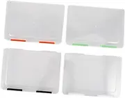 jojofuny 4Pcs File Holder Transparent Photo Organizer Case for Travel Office Lightweight Document Storage Box for Certificates Postcards Portable Design