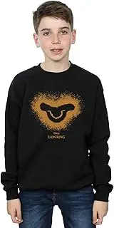 [Absolute Cult] Disney Boys The Lion King Movie Simba Baby Face Sweatshirt Black 5-6 Years