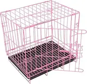 BESPORTBLE Foldable Pet Carrier Cat with Wire Dog Crate Indoor/Outdoor Small Dog Crate for Travel Metal Cage for Cats and Rabbits