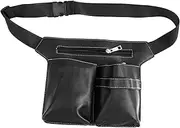 FRCOLOR Scissors Fanny Pack Holder Trimmer Cosmetic Dryer Clipper Hairdressing Tool Storage Makeup Belt Bag Hairstylists Scissors Pouch Salon Hairdressers Pouch Grooming Black Pu