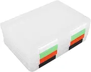 KALLORY 4Pcs Transparent File Box Portable Document Storage Containers for Home School Office Scrapbook Paper Organizer Easy Access Lightweight Design