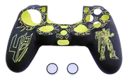 Silicone Cover For PS4 Controller Case Skin - Transformer Design Yellow + Grips