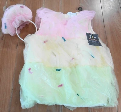 New Pottery Barn Kids Light-Up TRIPLE SCOOP SUNDAE Costume Dress Kids Size 4-6