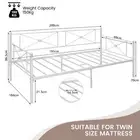 White Metal Twin Daybed Frame with Storage, 200cm x 104cm x 86cm, 149kg Capacity