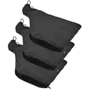 Mitre Saw Dust Bag, Black Dust Collector Bag with Zipper & Wire Stand, Belt Sander Parts Anti-dust Cover Bag for 255 Model Miter Saw 3pcs