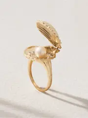 [Mateo] Mateo - Lady Venus 14-karat Gold, Diamond And Pearl Ring - 5 5 Gold