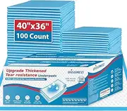 BIGGMED Tear-Resistant Incontinence Bed Pads 40'' x 36'' (100 Count) with 130 Gram Heavy Duty Disposable Underpads Chucks Pads for Adults, Kids & Elderly | Protection Pads for Bed, Sofa, and Chair