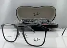 Rayban Square Eyeglasses Gray Graphene Frame Titanium Clear Demo RB8955 5757 53