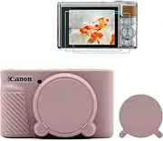 TYUANDOUER SX730 SX740 Camera Case & LCD Screen Protector Accessories Kit, Soft Silicone Case for Canon PowerShot SX740 SX730 HS Camera, Body Cover Case for SX740 SX730 with Lens Cap - Grey