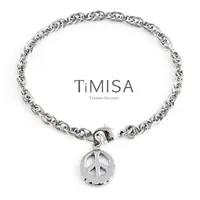 在飛比找momo購物網優惠-【TiMISA】和平祈願-原色 純鈦手鍊