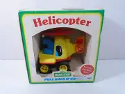 1990 ILLCO--SESAME STREET--PULL BACK N' GO-- COOKIE MONSTER HELICOPTER (NEW)