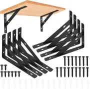 8 Pcs Heavy Duty Shelf Brackets, Floating Metal Shelf Brackets, Metal Wall