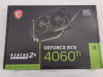 MSI Gaming GeForce RTX 4060 Ti Ventus 8GB GDRR6 Extreme Clock: 2580 MHz HDMI/DP