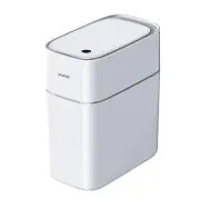 Trash Can with Lid Automatic Garbage Can 3.8 Gallon Slim Small White Plastic ...