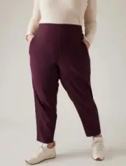 NWT Athleta Endless Satin Side Stripe Pant 16 XL Spiced Cabernet Casual Travel