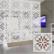 Hanging Room Divider, Wood Plastic Openwork Decorative Wall Screen Panel,Non-Fading Bedroom Study Entrance Hall Square Decor Screen