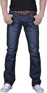 [JEShifangjiusu] Men's Casual Style Straight Fit Jeans Slim Stretch Skinny Denim Pants Classic Lightweight Relaxed Retro Jean, Dark Bluea1, 31