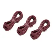 5.47 Yards 2.6mm Flat Leather Cord Suede String for DIY Crafts, Wine Red 3Pcs