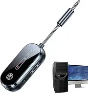 Wireless Transmitter Device, Car Audio Adapter, 5.12x1.14in Digital Display Receiver, Electronic Led Display, Accessory for Plane, Truck, Teen, Tablet, Computer, Travel