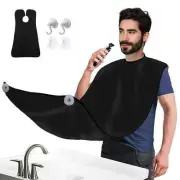 Beard Apron for Men Beard Trimming Catcher Beard Catcher Bib for Shaving - Black