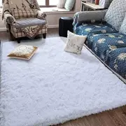 Ultra Soft White Rugs for Bedroom 4x6 Feet, Fluffy Shag Area Rugs for Living