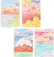 Colorful Notebook,Notebooks to Write in for Women and Girls, Hardcover Personal Diary, Unique Pretty Cover Design, 60 Pages, 2 BookmarksCute Notebook 4 Pack A5 with 60 Pcs Tabs
