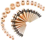 [CABBE KALLO] 36 pcs 14G-00G Ear Stretching Kit Stainless Steel Tapers Screw Fit Tunnels Set Piercing Body Jewelry