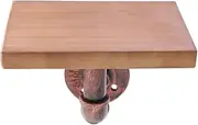 Alipis Vintage Wrought Iron Solid Wood Wall Hanging Shelf Rack Retro Partition Bracket for Home Decoration Random Board Color Grain Stylish Storage for Any